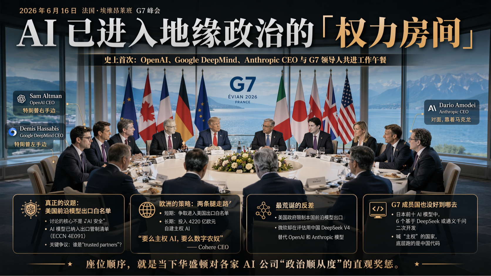 一张餐桌,一张权力地图:G7 AI 工作午宴的真相